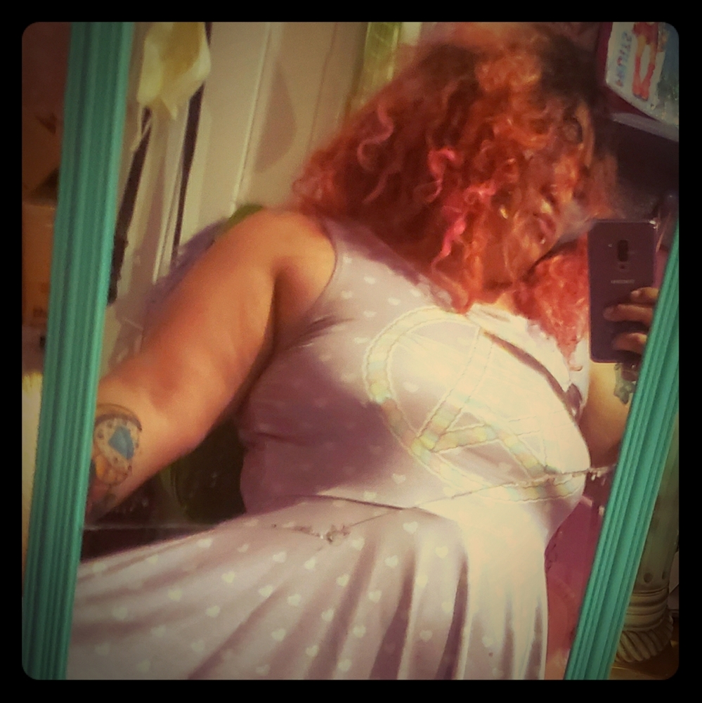 Marshmallow pentegram skater dress